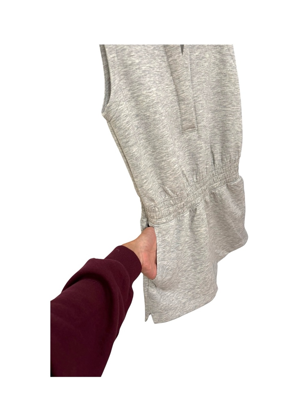 ABERCROMBIE | YPB neoKNIT Polo Romper in Heather Grey, Size Small - Picture 6 of 11
